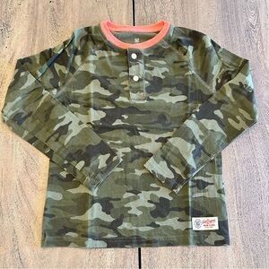 GAP Green Camouflage Long Sleeve Henley